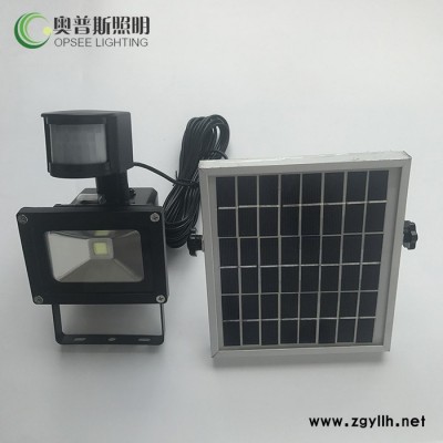 LED户外太阳能人体感应投光灯应急灯泛光灯庭院灯过道灯车库灯