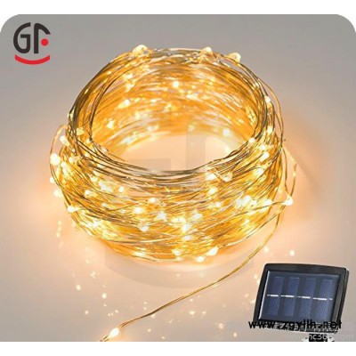 户外光控100LED太阳能灯串  节日彩灯庭院灯 圣诞灯电池灯串防水