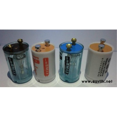 供应荧光灯启辉器S10 平泡铝钉 PP外壳