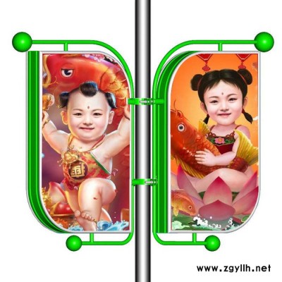 双面换画方便快捷叶型户外广告牌灯箱 路灯杆灯箱 可定做任意尺寸