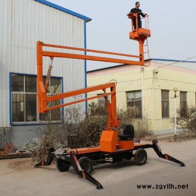 盛荣 直销路灯维修作业车 移动式液压360度旋转平台 曲臂升降机   升降机厂家