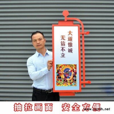 超薄路灯杆灯箱城市亮化挂件发光中国结led红灯笼制作厂家灯杆广告牌