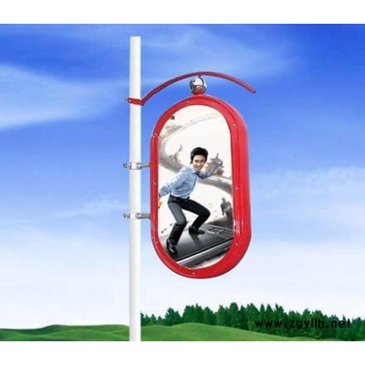 直销 灯笼形玻璃钢灯箱 户外灯杆灯箱弧形灯箱电杆灯箱路灯广告牌铝材拉布灯箱