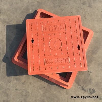 重型井盖方形路灯电力市政检查井井盖污水给排水方井盖复合树脂窨井盖古力盖500*500mm山东淄博岳峰井盖