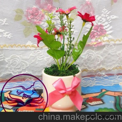 供应新款陶瓷仿真植物盆景-盆栽-多款多色-现货批发-出口热卖盆景