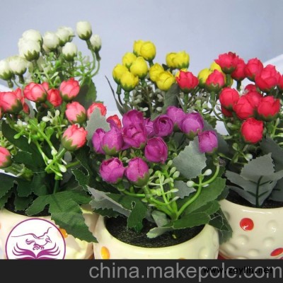 厂家直销2013新款仿真植物盆景 创意插花艺术盆栽 塑料仿真花盆景