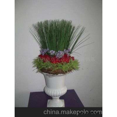 洋葱草+玫瑰（仿真花)