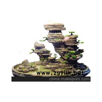 七彩变幻制造负氧离子 的盆景，千层石盆景