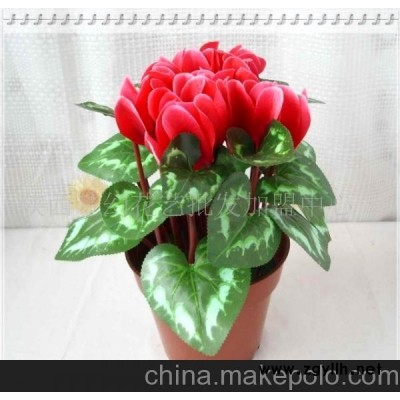 仿真花卉厂 人造花 绢花 假花 仙客来盆景