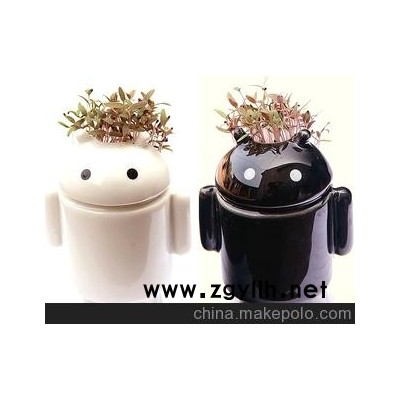 DIY办公室盆栽 机器人青草种植 草娃娃 小盆景