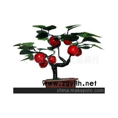 水果盆景，苹果盆景，仿真带果盆景