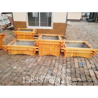 园林防腐木花箱厂家 河北木质花盆