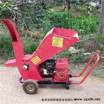 干鲜树枝杂木移动式碎枝机 汽油动力秸秆粉碎机移动 便捷枝叶搅碎还田机1