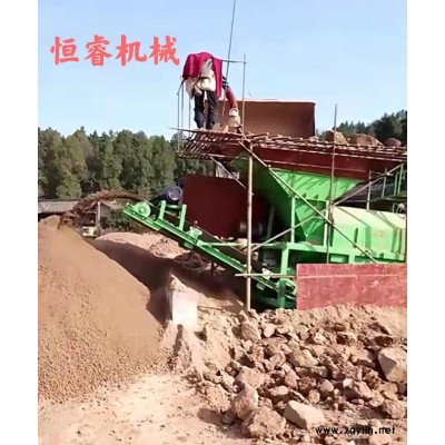 恒睿筛土机 小型滚筒筛分破碎一体机 筛分干净 出土快效率高