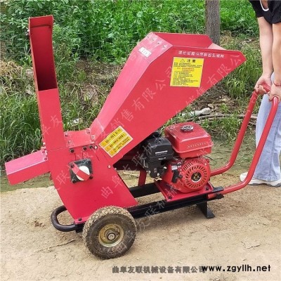 手扶皮带传动5-10公分树杈粉碎机 干鲜枝条切片机操作视频1