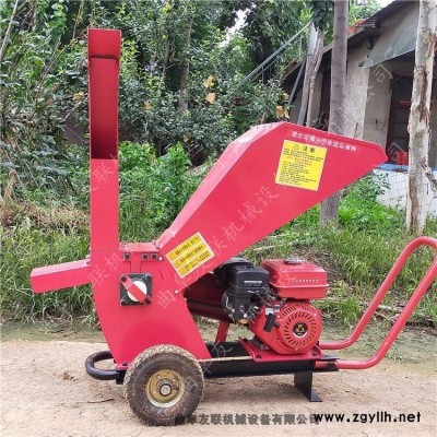 手推电动低噪音物业杂枝粉碎机 手推卧式移动式树杈粉碎机 秸秆削片机2