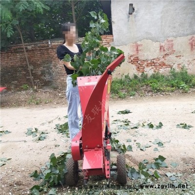 四轮后置式树杈粉碎机 园林藤蔓落叶打碎机械 枝条切片机操作视频1